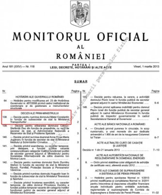 Constantin Matei, OFICIAL subsecretar de stat în Ministerul Transporturilor - vezi document